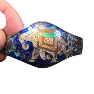 Vintage Cloisone Colorful Elephant Bangle